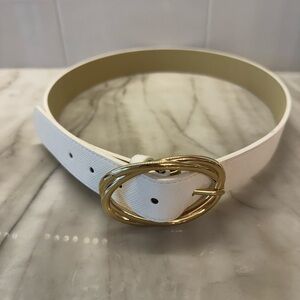 Elegant White and Gold Women's Belt